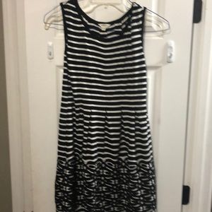 Black and white striped sleeveless dress